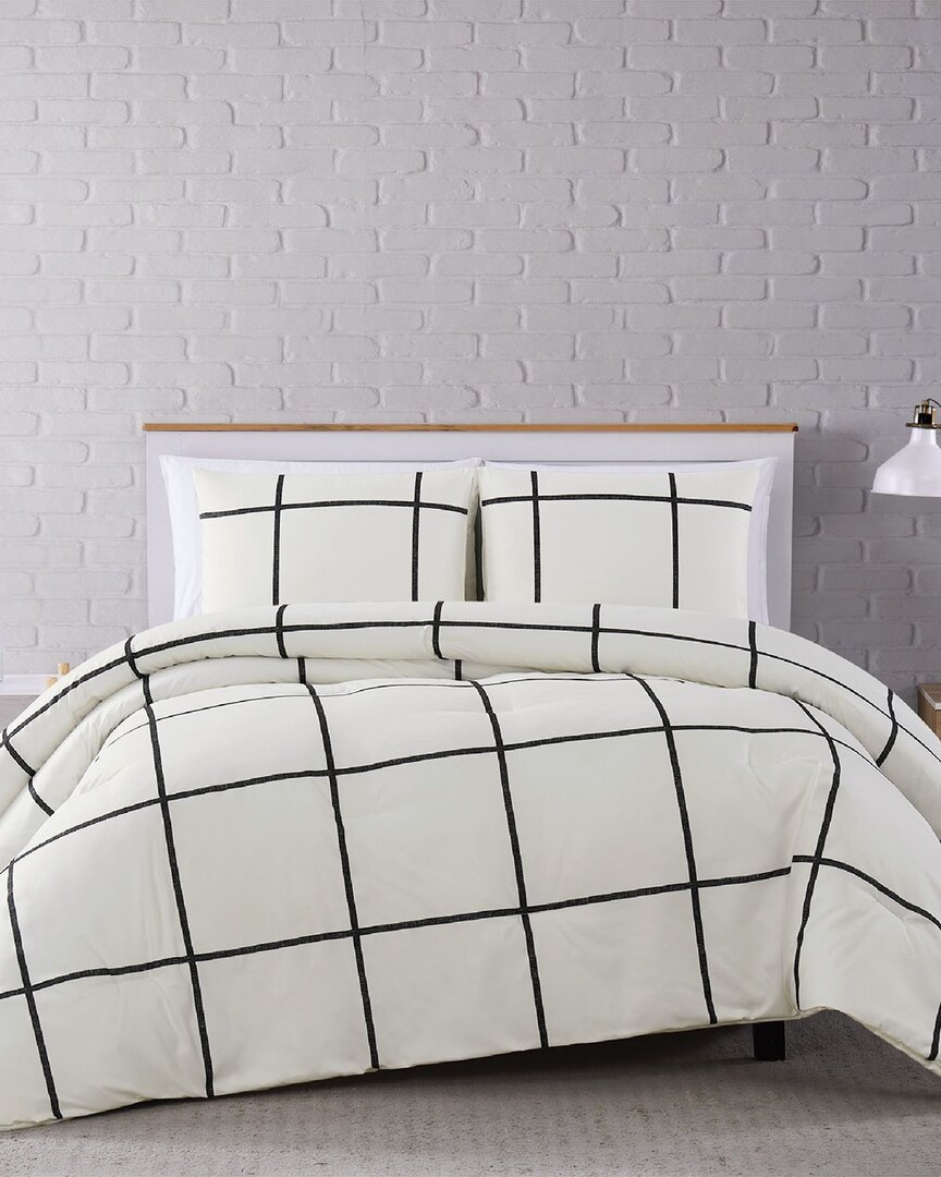 Truly Soft Kurt Windowpane Quilt Set In White