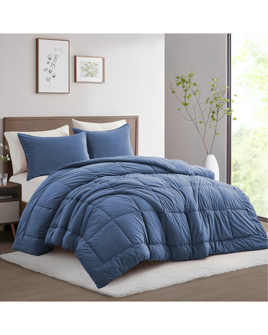 Unikome 3pc Velvet Plush Comforter Set