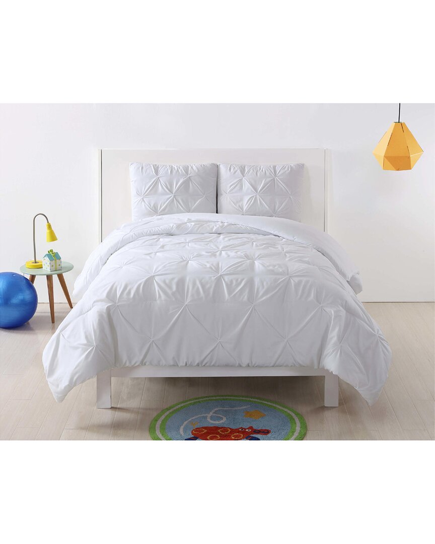 My World Pleated Comforter Set In White