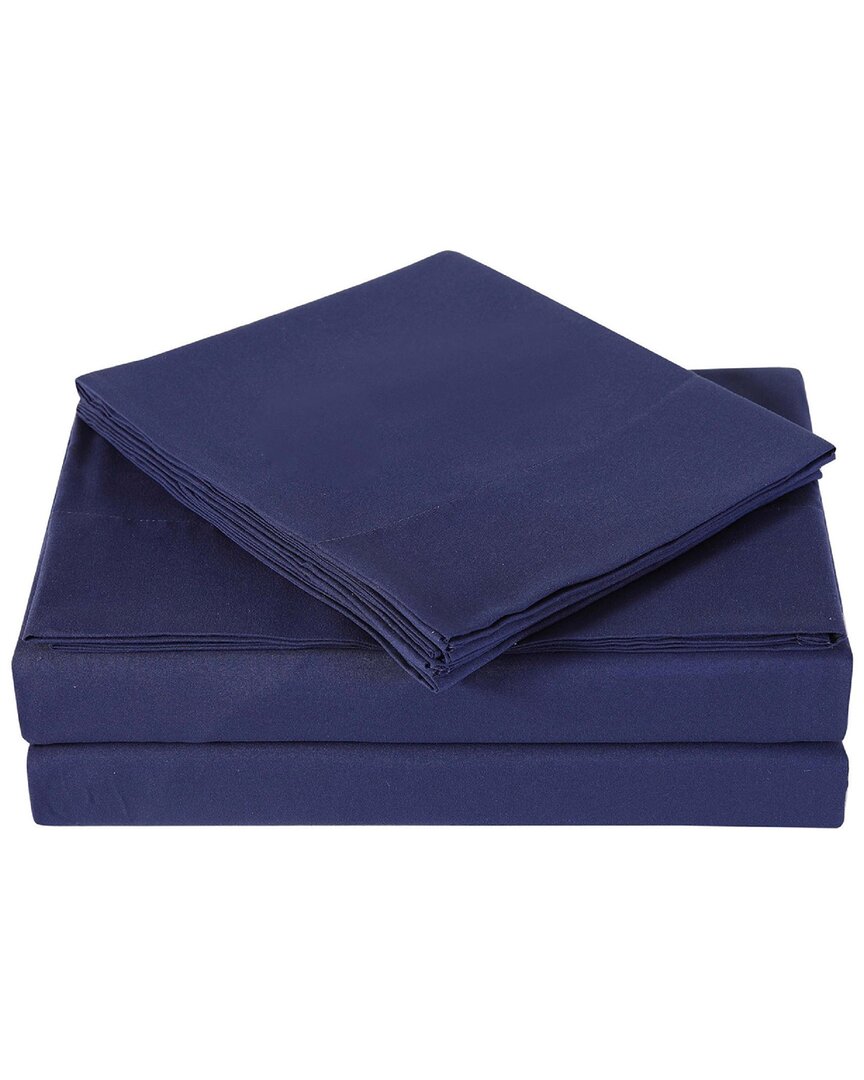 My World Solid Sheet Set In Navy