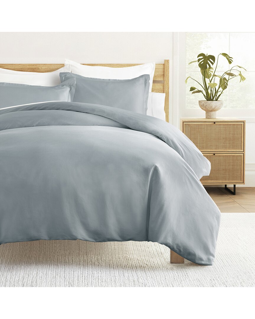 Home Collection 300 Thread Count Sateen Cotton Duvet Cover Set In Blue