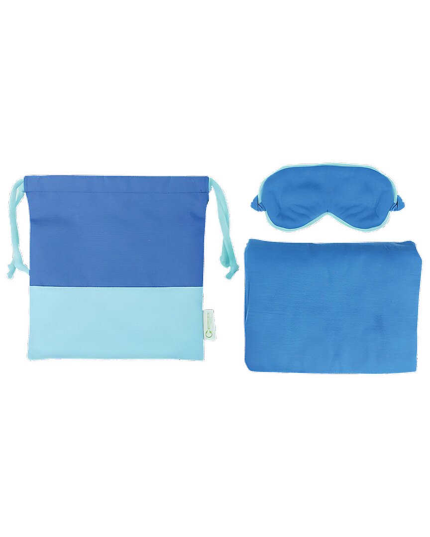 C. Wonder Travel Blanket & Eye Mask With Carrying Pouch In Blue