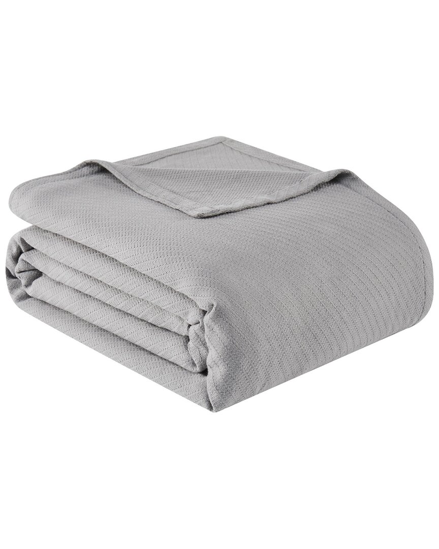 Frye Cotton Woven Grey Blanket