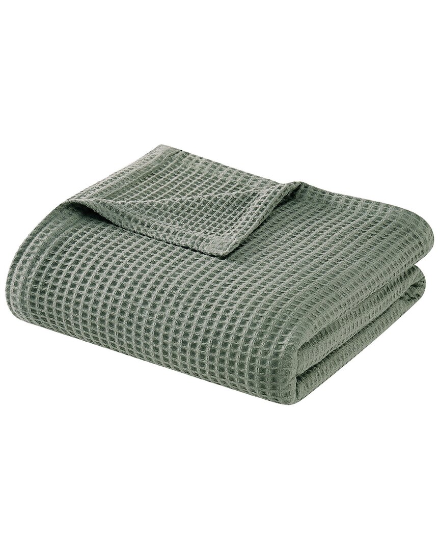 Cannon Heritage Cotton Waffle Blanket In Green