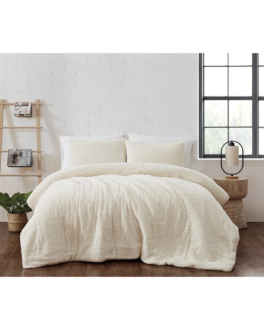 Shop Brooklyn Loom Marshmallow Sherpa Comforter Set In Ivory