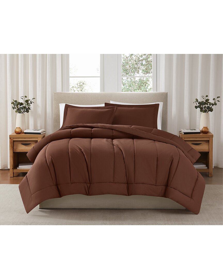 Brooklyn Loom Solid Cotton Percale Comforter Set