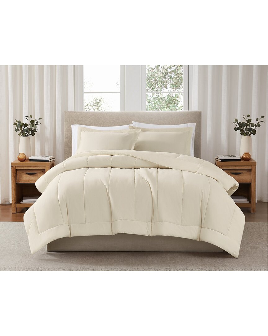 Brooklyn Loom Solid Cotton Percale Comforter Set