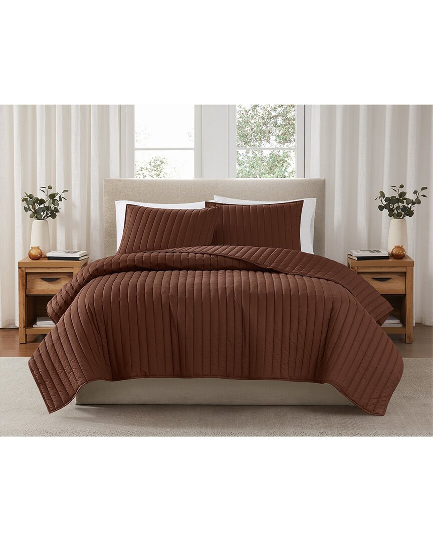 Brooklyn Loom Solid Cotton Percale Quilt Set