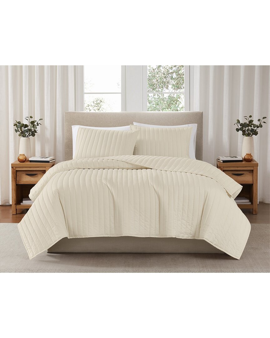 Brooklyn Loom Solid Cotton Percale Quilt Set