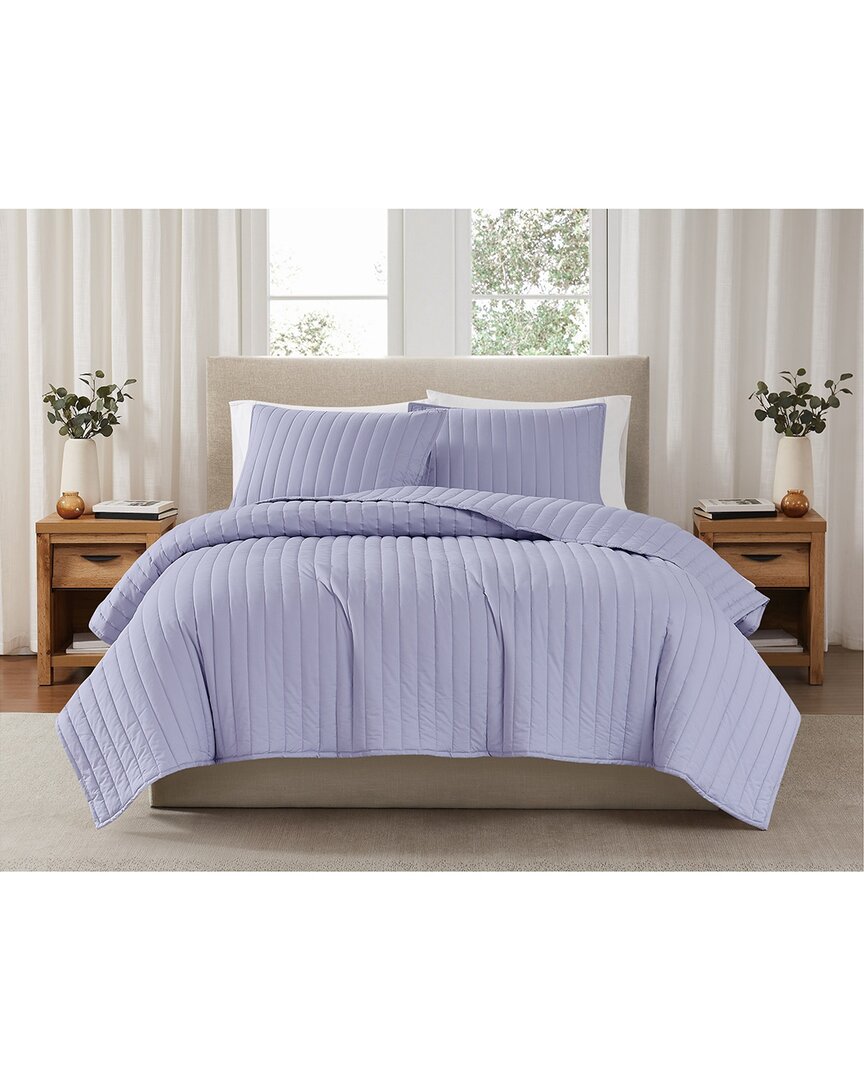 Brooklyn Loom Solid Cotton Percale Quilt Set