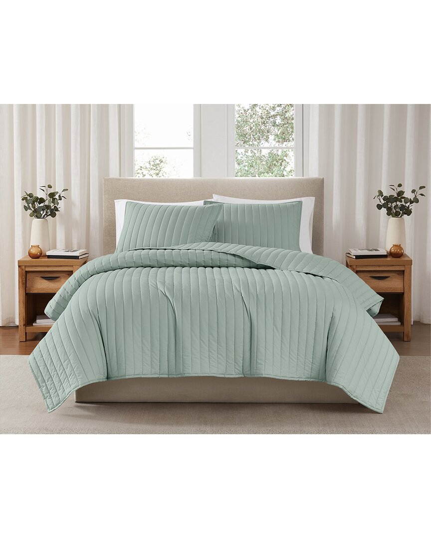 Brooklyn Loom Solid Cotton Percale Quilt Set