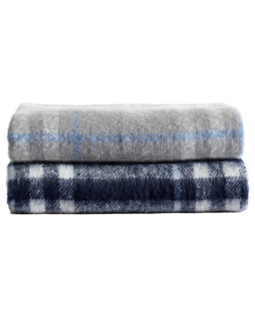 Nautica Ryan Cove Plaid Plush Throw Blanket In Blue