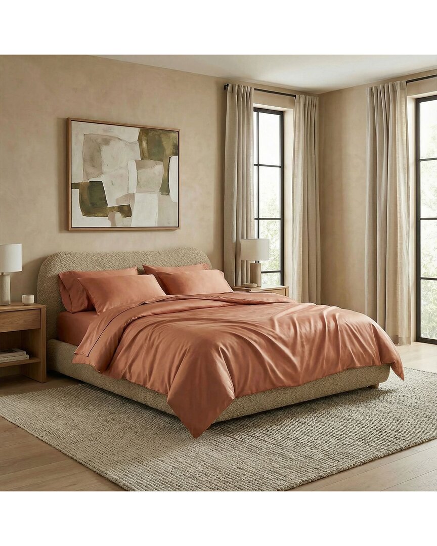 Ettitude Luxe Cleanbamboo® Sateen+ Duvet Cover In Orange