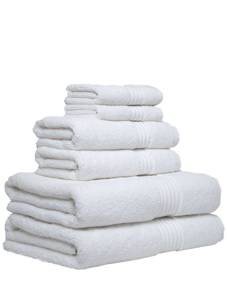 Chortex Hampton 6pc Towel Set In White