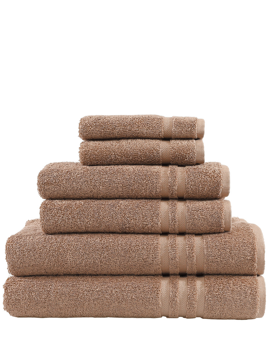 Linum Home Textiles Denzi 6pc Towel Set In Brown