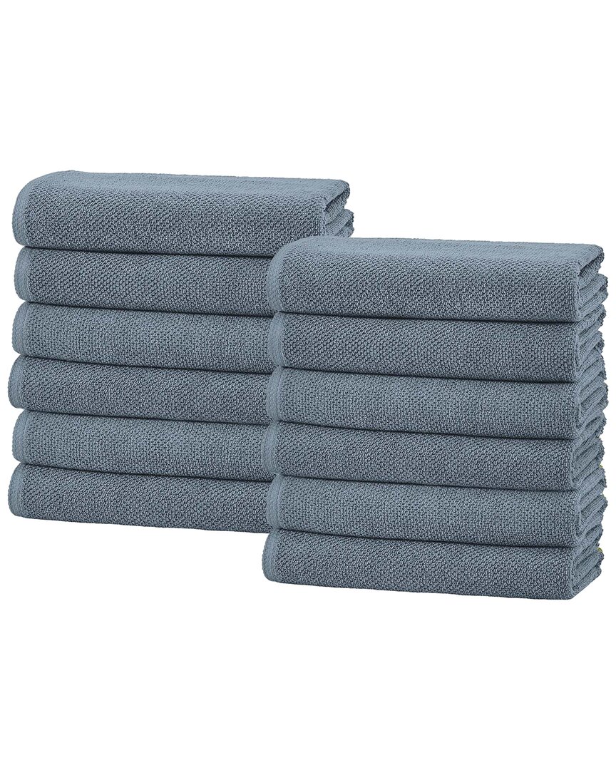 Linery & Co Luxury Cotton Textured Bath Towel In Gray