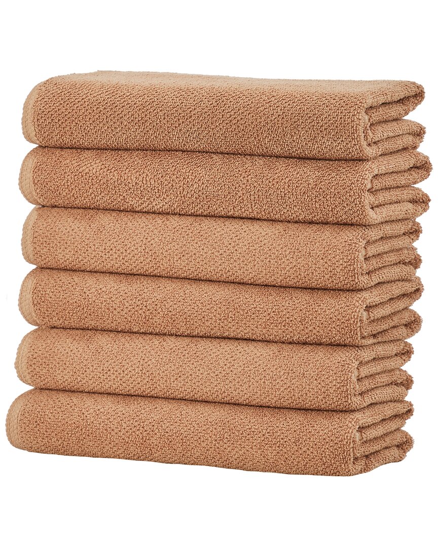 Linery & Co Luxury Cotton Textured Bath Towel In Brown