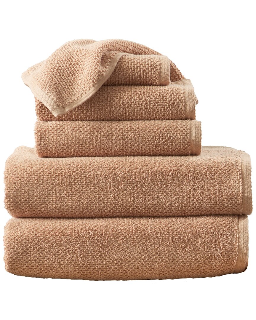 Linery & Co Luxury Cotton Textured Bath Towel In Brown
