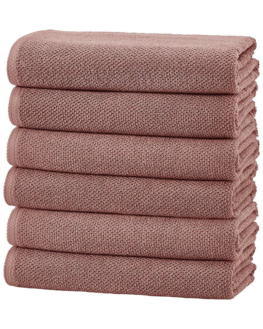 Linery & Co Luxury Cotton Textured Bath Towel In Pink