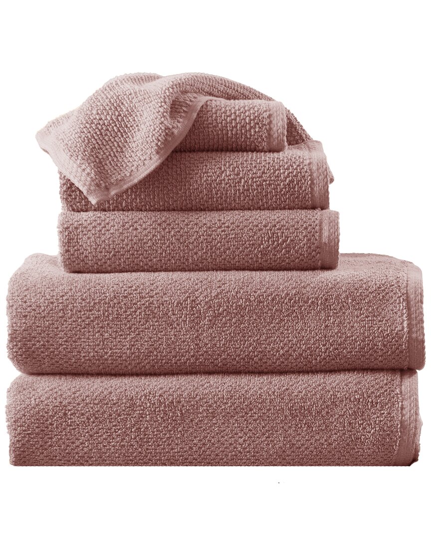 Linery & Co Luxury Cotton Textured Bath Towel In Burgundy
