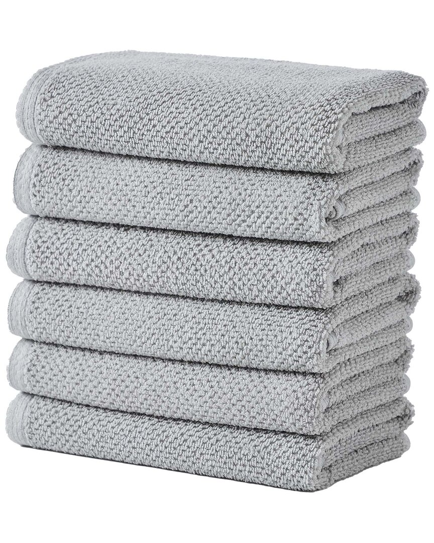 Linery & Co Luxury Cotton Textured Bath Towel In Gray