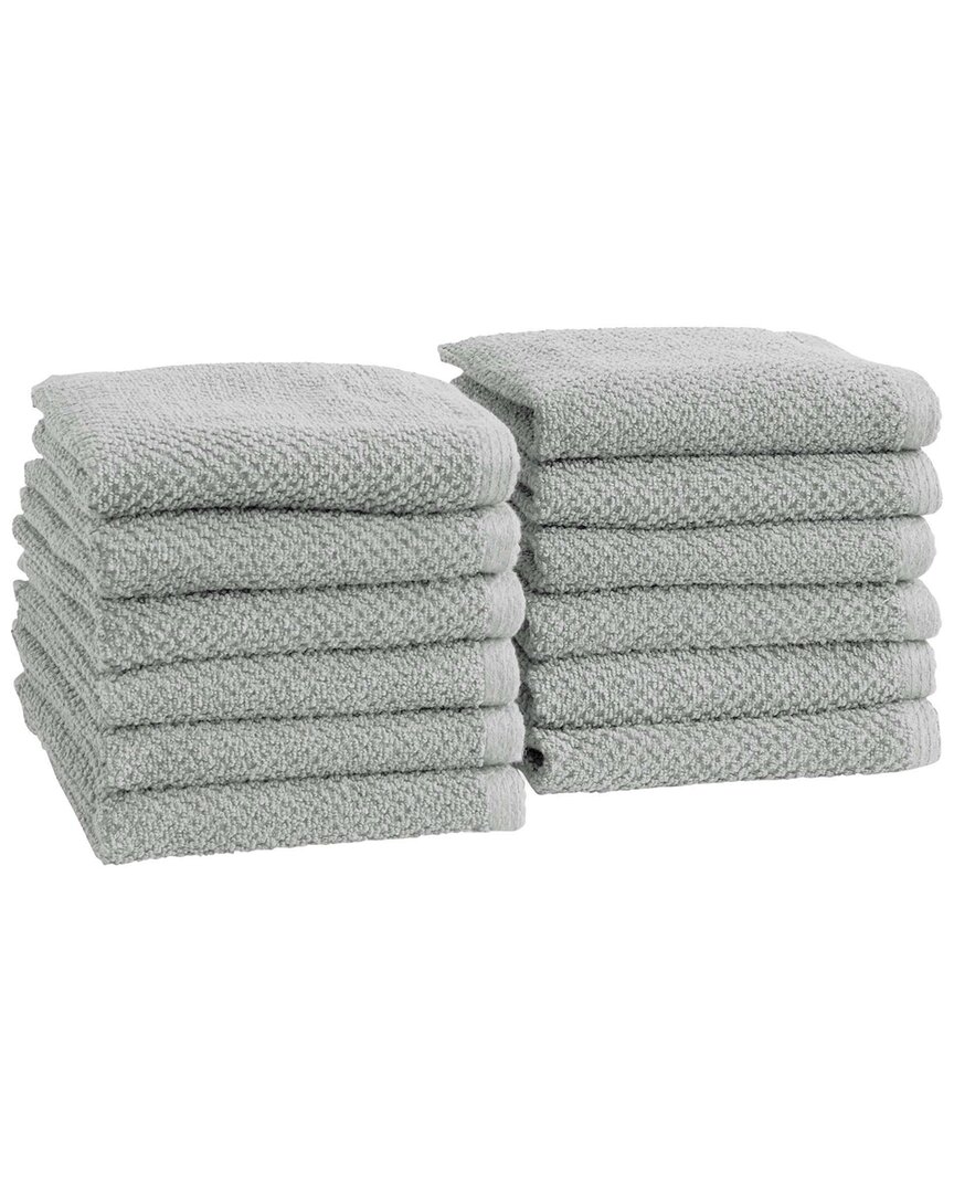 Linery & Co Luxury Cotton Textured Bath Towel In Gray
