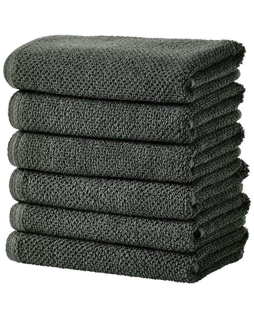 Linery & Co Luxury Cotton Textured Bath Towel In Green