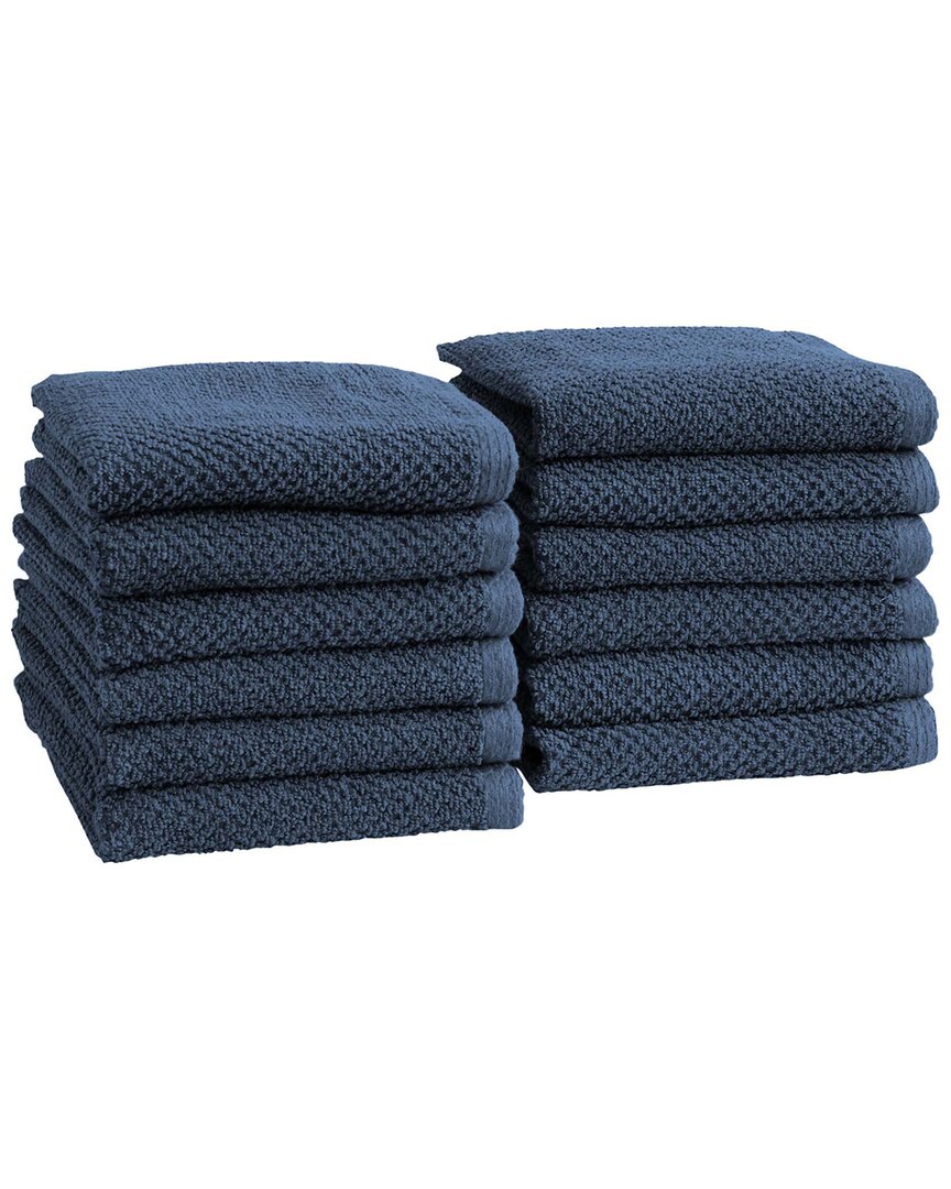 Linery & Co Luxury Cotton Textured Bath Towel In Blue