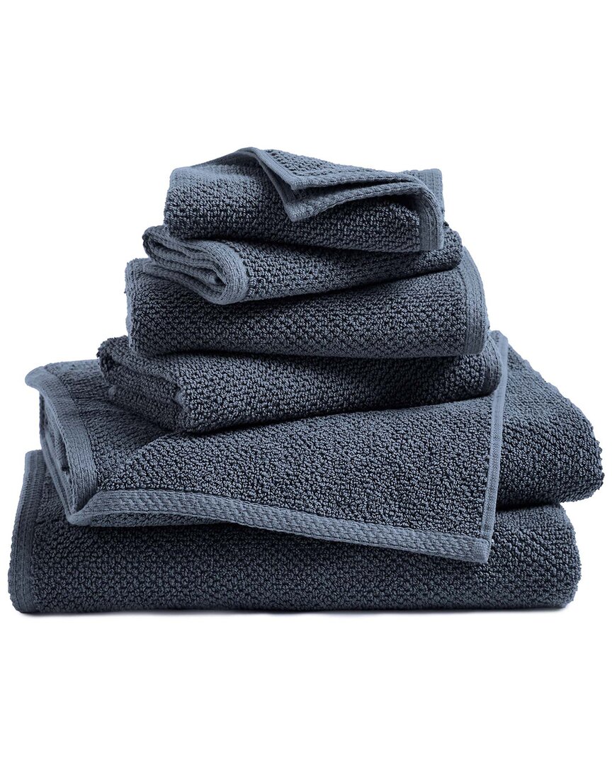 Linery & Co Luxury Cotton Textured Bath Towel In Blue