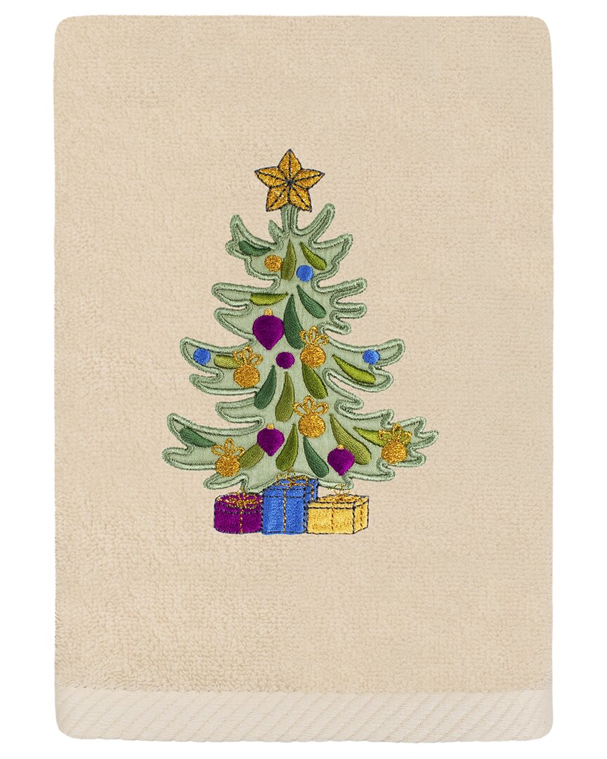 Linum Home Textiles Christmas Presents - Embroidered Luxury Turkish Cotton Hand Towel In Beige