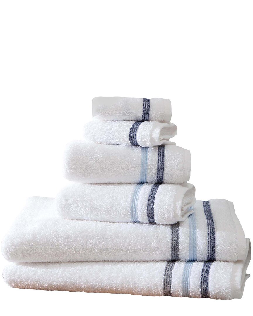 Ozan Premium Home Bedazzle Towel Sets 6pc Set Blue In White
