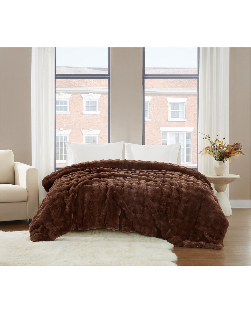 Brooklyn Loom Bubble Brown Blanket In Brown