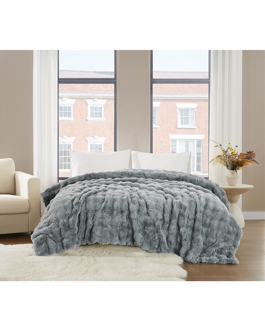 Brooklyn Loom Bubble Grey Blanket In Gray