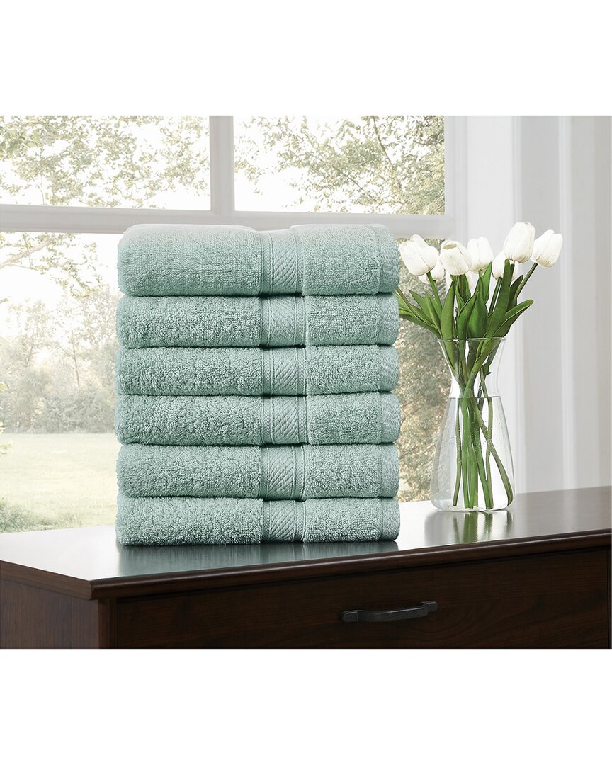 Royal Velvet Regal Plush 6pc Hand Towel In Green