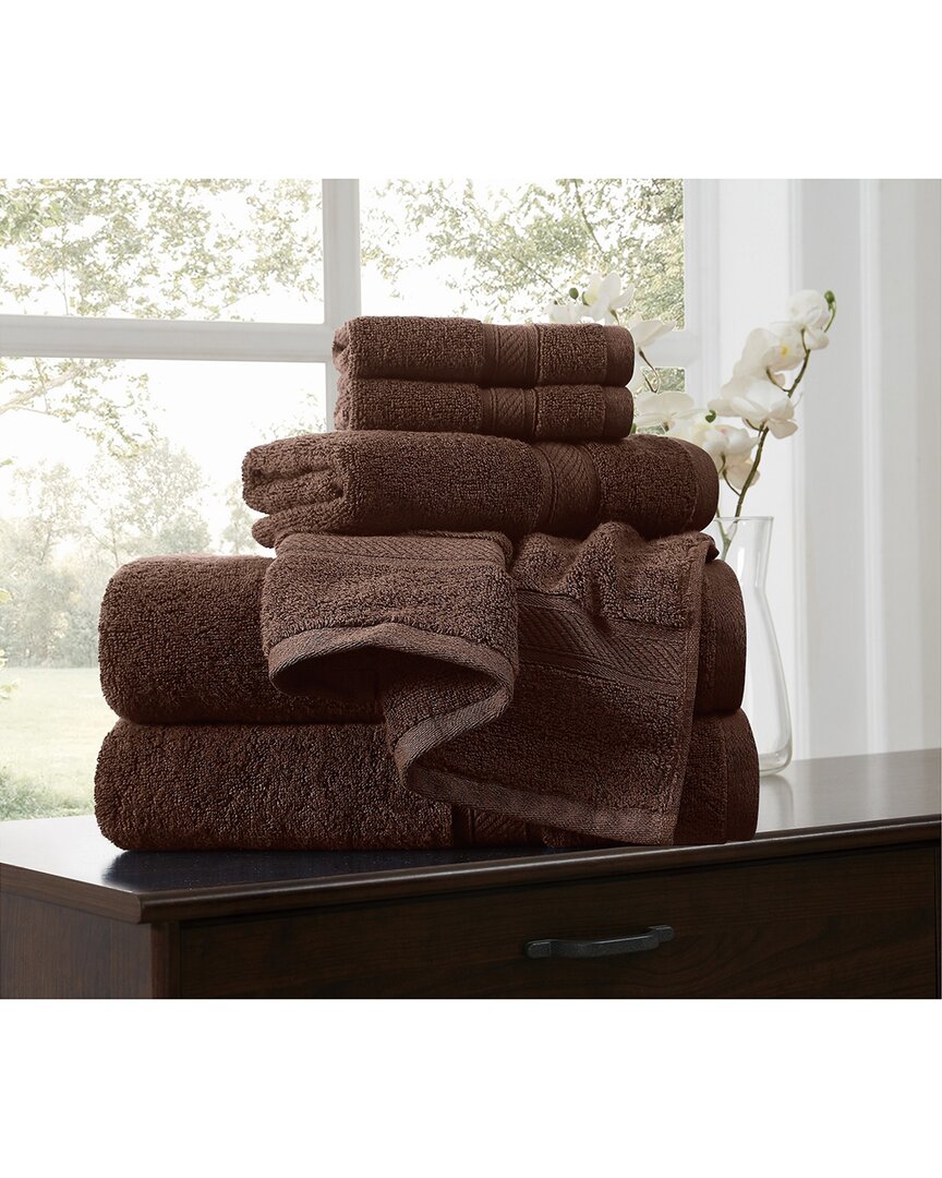 Royal Velvet Regal Plush 6pc Towel Set In Brown
