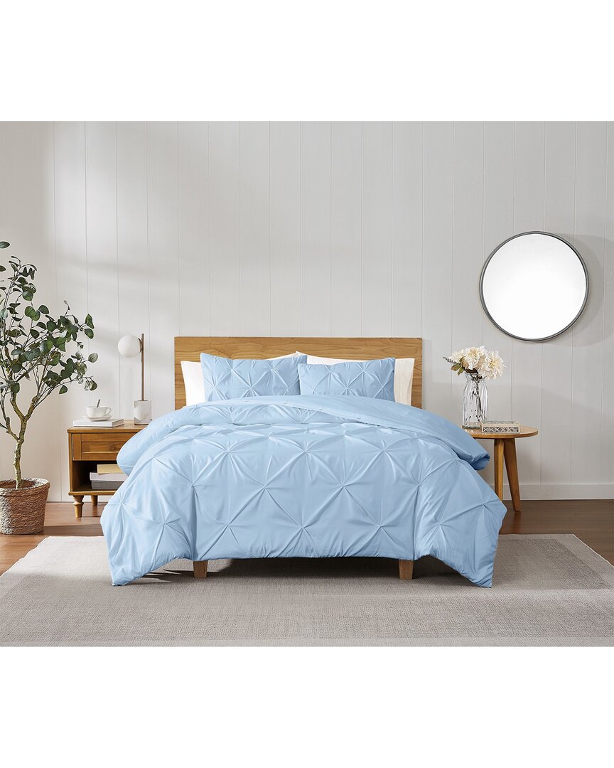 Truly Soft Pleated Comforter Set In Blue