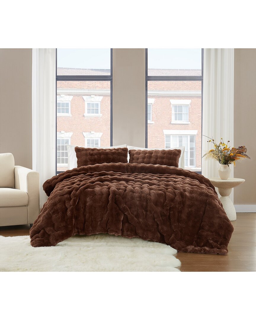 Brooklyn Loom Bubble Comforter Set In Brown