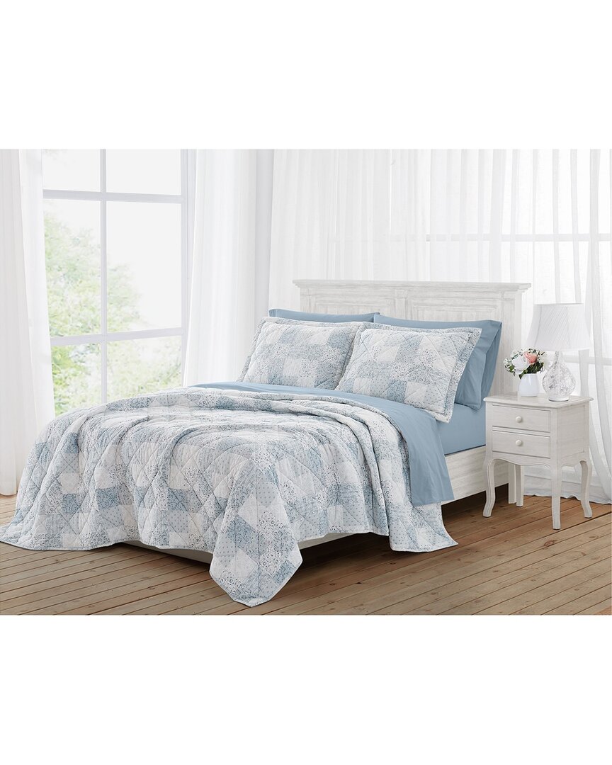 Farmhouse The By Rachel Ashwell Bohemian Rhapsody Quilt Set In Blue
