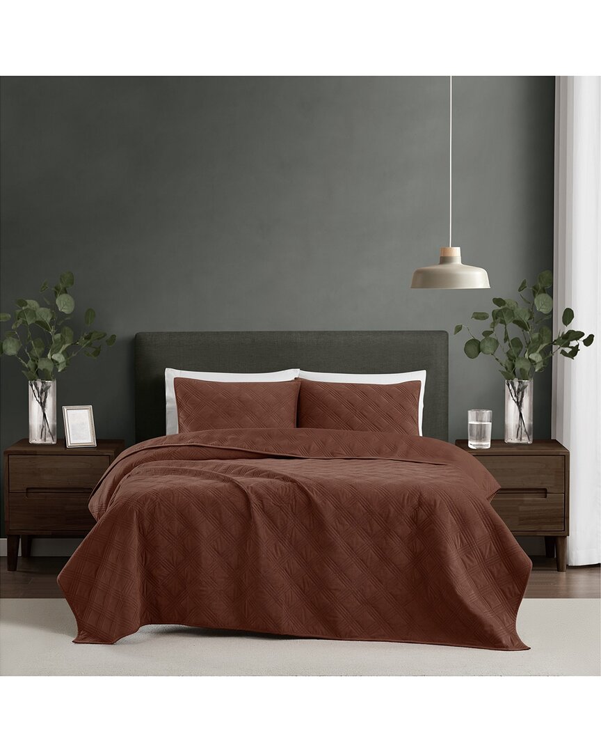 Brooklyn Loom Corduroy Pinsonic Quilt Set In Brown