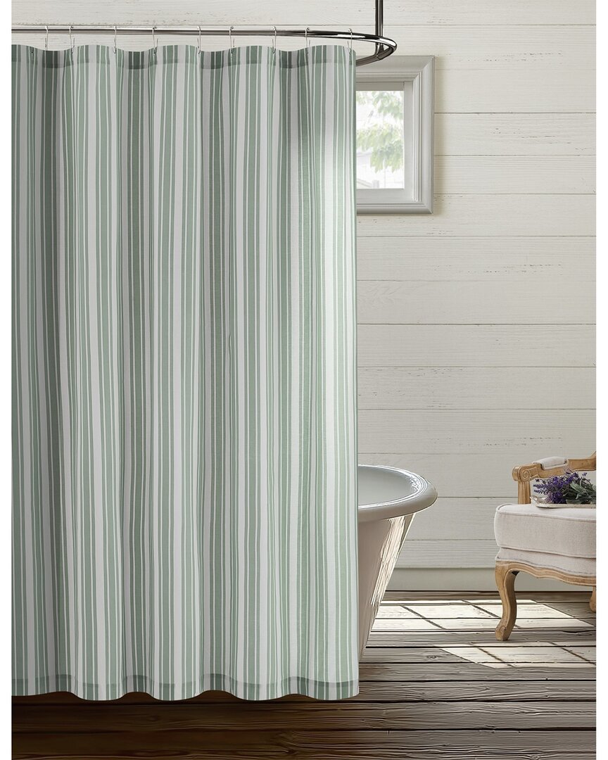 Farmhouse The By Rachel Ashwell Wide Ticking Stripe Shower Curtain In Green