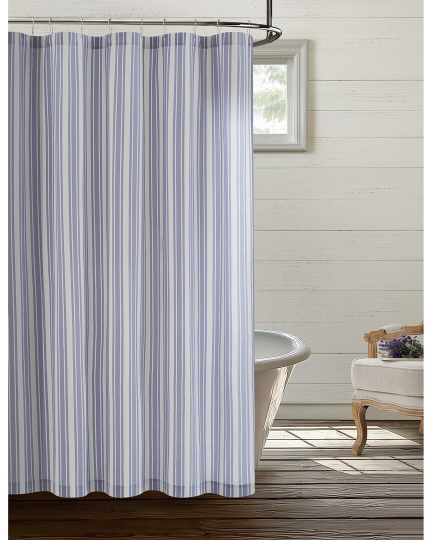 Farmhouse The  By Rachel Ashwell Wide Ticking Stripe Shower Curtain In Blue