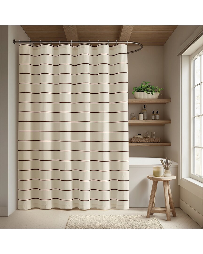 Brooklyn Loom Hayward Stripe Shower Curtain In Neutral