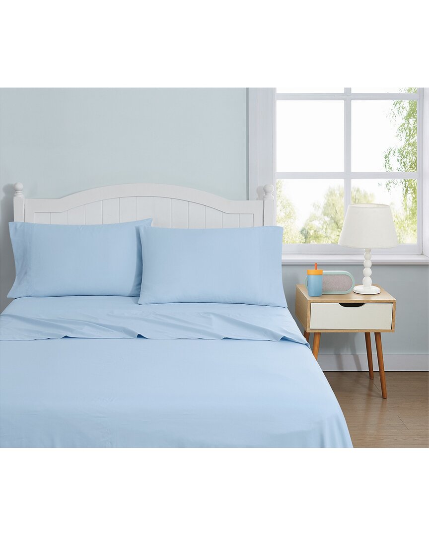 My World Solid Sheet Set In Blue
