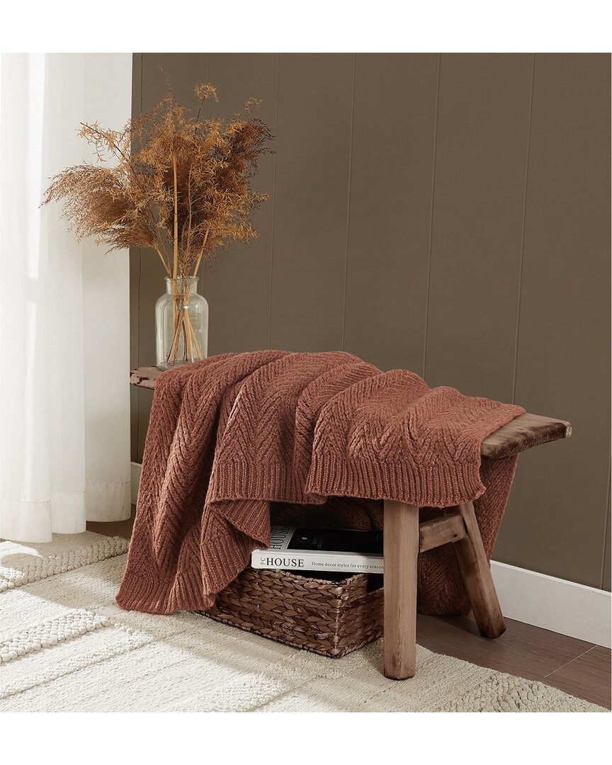 Frye Chevron Fuzzy Throw In Brown