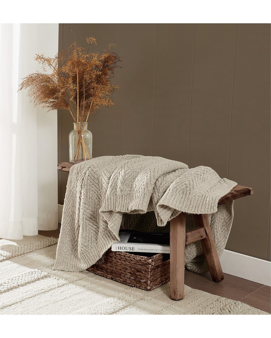 Frye Chevron Fuzzy Throw In Gray