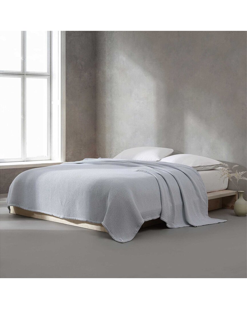 Calvin Klein Ck Cotton Weave Blanket In Blue