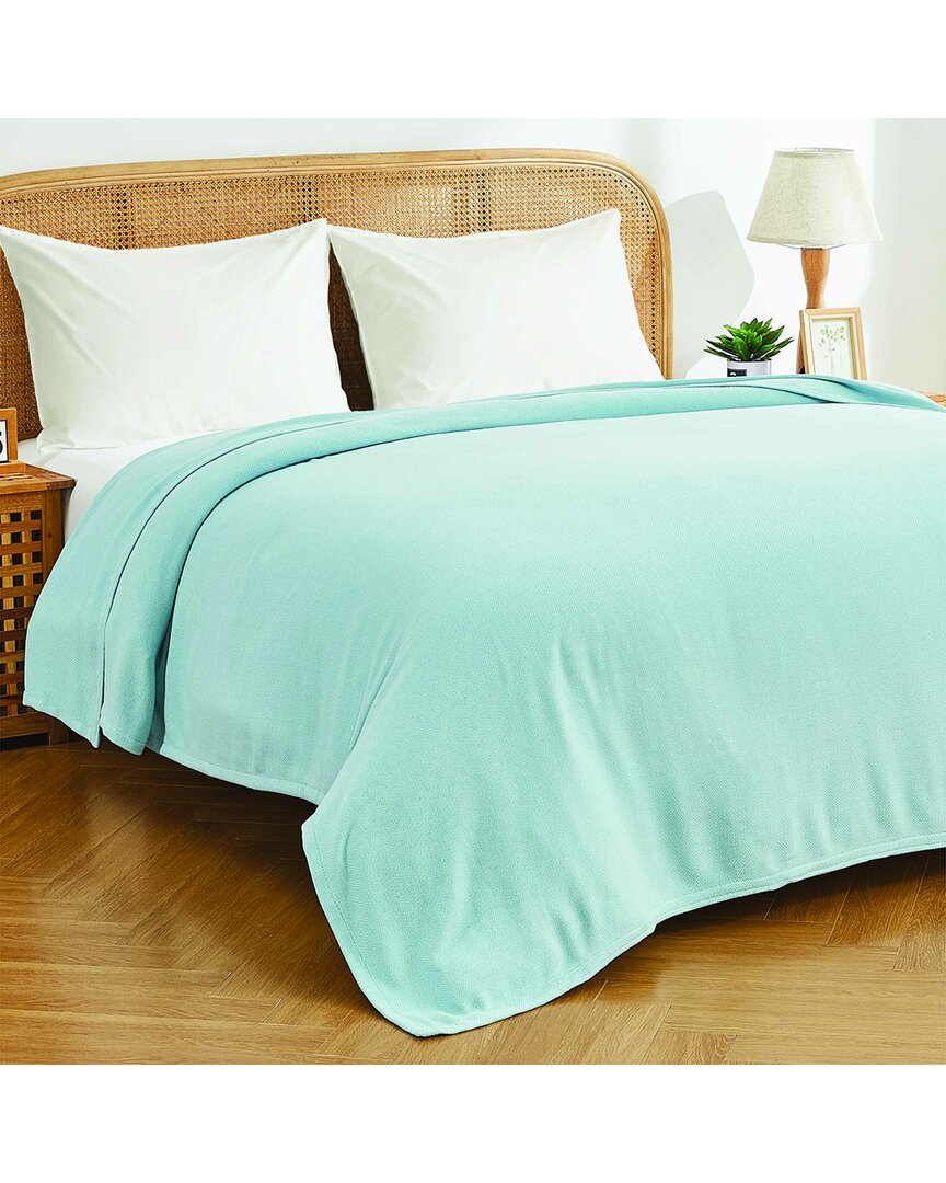 Melange Mélange Home Bamboo Cotton Blanket In Blue