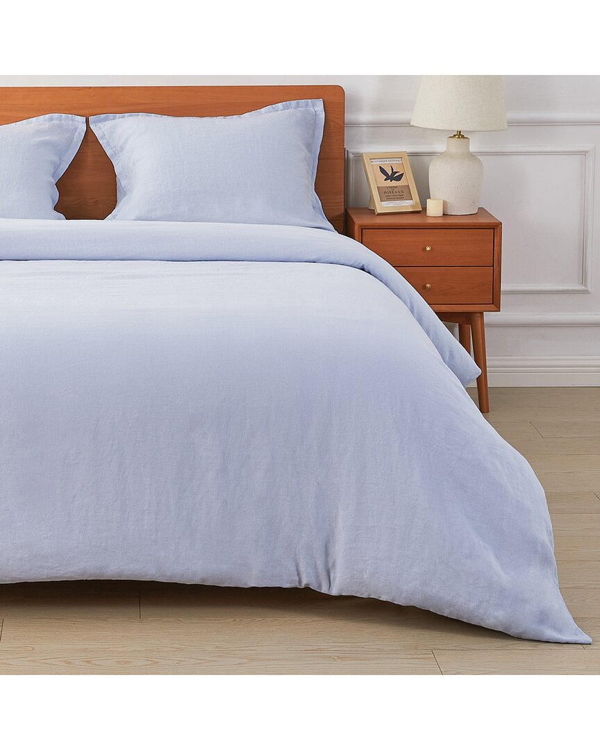 Melange Mélange Home European Linen Duvet Set In White