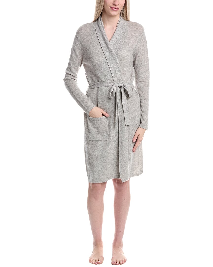 Sofia Cashmere Sofiacashmere Classic Cashmere & Wool-blend Jersey Robe In Gray