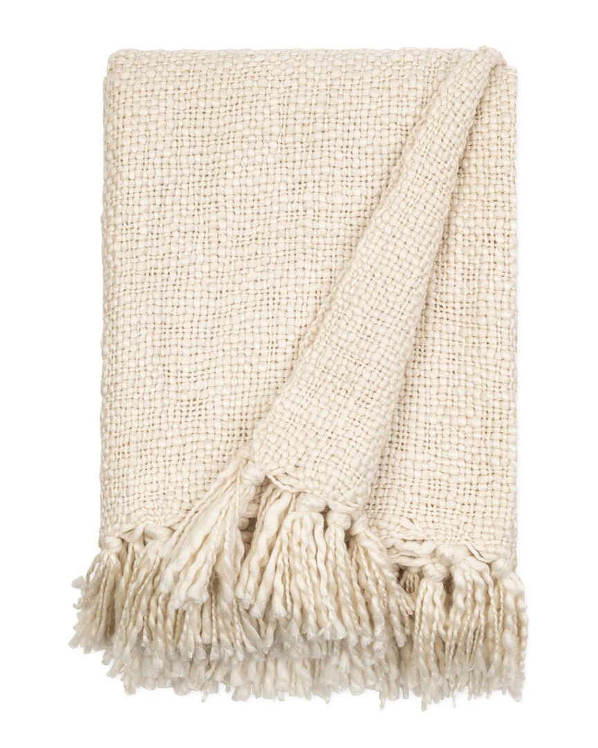 Shop Home Collection Slub-yarn Throw Blanket In Beige